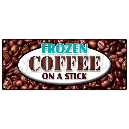 Signmission FROZEN COFFEE ON A STICK BANNER SIGN iced frozen frappuchino popsicle B-96 Frozen Coffee On A Stick